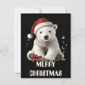 ホッキョクグマのクリスマスカード シーズンカード (正面)