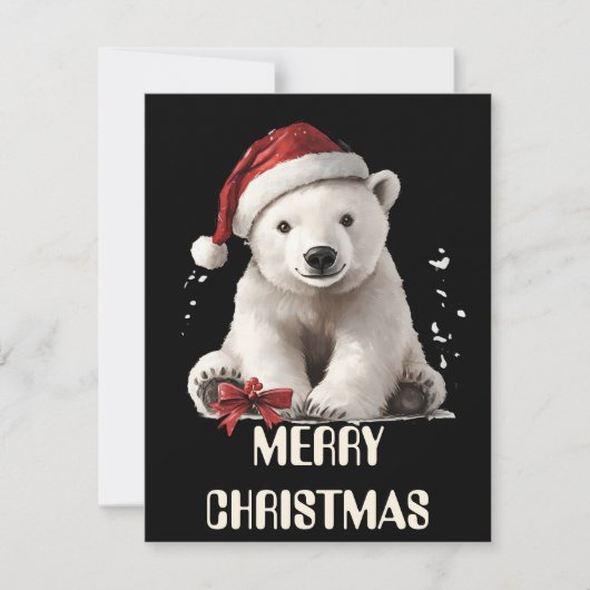 ホッキョクグマのクリスマスカード シーズンカード (正面)