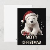 ホッキョクグマのクリスマスカード シーズンカード (正面/裏面)