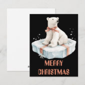 ホッキョクグマのクリスマスカード シーズンカード (正面/裏面)