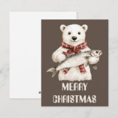 ホッキョクグマのクリスマスカード シーズンカード (正面/裏面)
