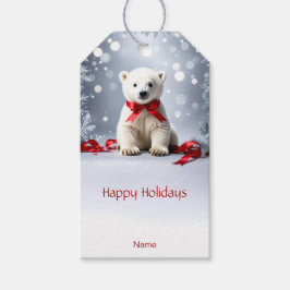 ホッキョクグマのクリスマスギフトタグ ギフトタグ