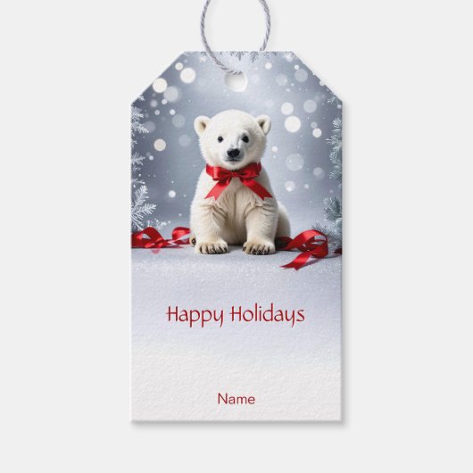 ホッキョクグマのクリスマスギフトタグ ギフトタグ (正面)