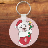 ホッキョクグマのクリスマススノーウィンターアニマルズポーラ鍵 キーホルダー (正面)