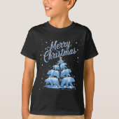 ホッキョクグマのクリスマスツリーがクリスマスツリーメリーChを支える Tシャツ (正面)