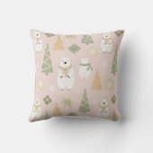 ホッキョクグマのクリスマスツリーとクッキーのバラ クッション (裏面)