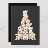 ホッキョクグマのクリスマスツリーメリークリスマスクリスマス セーブザデート (正面/裏面)