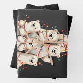 ホッキョクグマのクリスマスツリーメリークリスマスクリスマス ラッピングペーパーシート (インサイチュ)