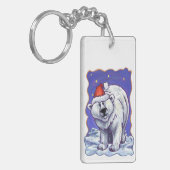 ホッキョクグマのクリスマス キーホルダー (正面左)