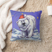 ホッキョクグマのクリスマス クッション (ブランケット)