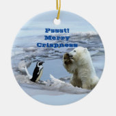 ホッキョクグマのクリスマス セラミックオーナメント (正面)