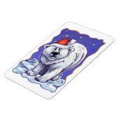 ホッキョクグマのクリスマス マグネット (左側)