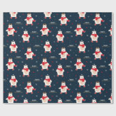ホッキョクグマのクリスマス ラッピングペーパー (フラット)