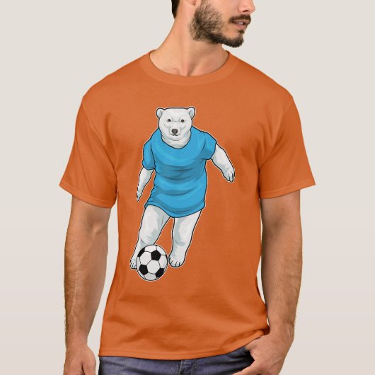 ホッキョクグマのサッカー Tシャツ (正面)