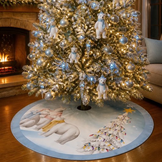 ホッキョクグマのトリオ クリスマスツリースカート