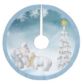 ホッキョクグマのトリオ クリスマスツリースカート (正面)