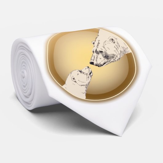 ホッキョクグマのネクタイクブタイワイルドライフアートタイネクタイ ネクタイ (ロール)