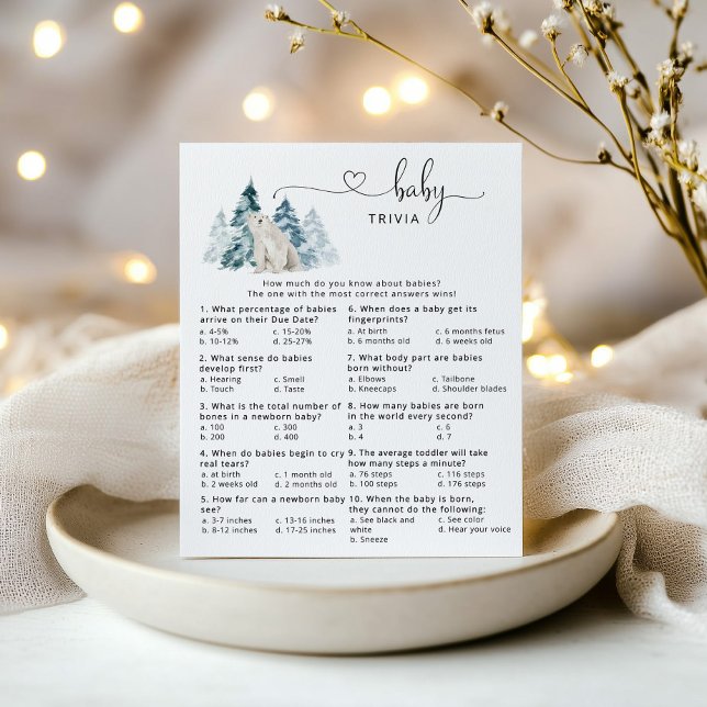 ホッキョクグマのベビートリビアベビーシャワーゲーム (クリエイターアップロード済み)