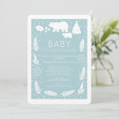 ホッキョクグマのベビー冷たい青のベビーシャワーをメールで 招待状 (スタンド正面)
