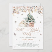 ホッキョクグマのベビー外は冷たいベビーシャワー 招待状 (正面)