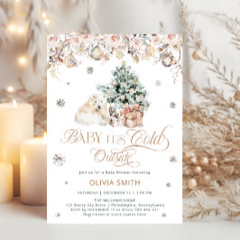 ホッキョクグマのベビー外は冷たいベビーシャワー 招待状