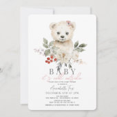 ホッキョクグマのベビー外は寒いベビーシャワー 招待状 (正面)