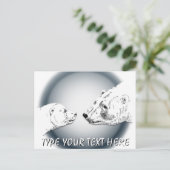 ホッキョクグマのポストカード 母と子グマのポストカード ポストカード (スタンド正面)