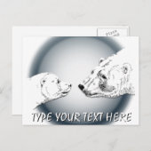 ホッキョクグマのポストカード 母と子グマのポストカード ポストカード (正面/裏面)