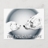 ホッキョクグマのポストカード　母と子グマのポストカード ポストカード (正面)