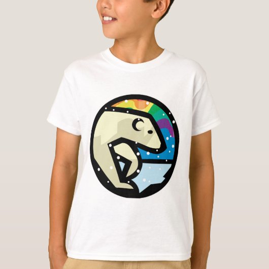 ホッキョクグマの円形デザイン Tシャツ (正面)