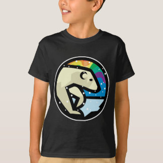 ホッキョクグマの円形デザイン Tシャツ