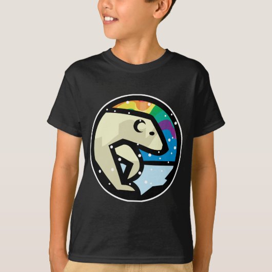 ホッキョクグマの円形デザイン Tシャツ (正面)
