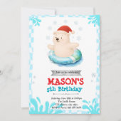 ホッキョクグマの冬のプールパーティの招待状 招待状 (正面)