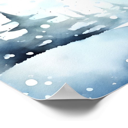 ホッキョクグマの冬の真冬の待ち赤ちゃんシャワーへようこそ ポスター (角)