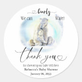 ホッキョクグマの冬の真夏待ち赤ちゃんシャワーの好意 ラウンドシール (正面)