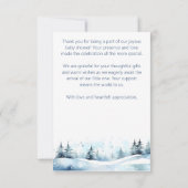 ホッキョクグマの冬の真珠のように待つ赤ちゃんシャワー サンキューカード (裏面)