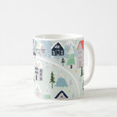 ホッキョクグマの冬の風景、クリスマスの背景。 コーヒーマグカップ (正面右)