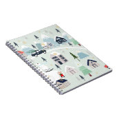 ホッキョクグマの冬の風景、クリスマスの背景。 ノートブック (右側)