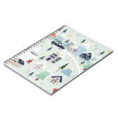 ホッキョクグマの冬の風景、クリスマスの背景。 ノートブック (左側)