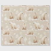 ホッキョクグマの冬 ラッピングペーパー (フラット)