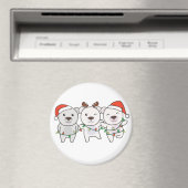 ホッキョクグマの動物かわいいホッキョクグマの魔法 マグネット (インサイチュ (食洗機))