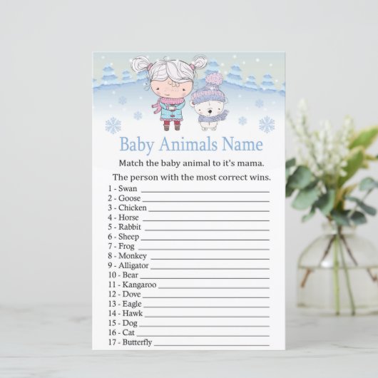 ホッキョクグマの動物の名前ゲーム赤ちゃんシャワー (スタンド正面)