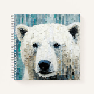 ホッキョクグマの動物アートデコールモザイク絵を描モザイク ノートブック