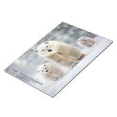 ホッキョクグマの動物家族さまよう ノートパッド (アングル)