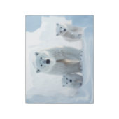 ホッキョクグマの動物家族さまよう ノートパッド (回転)