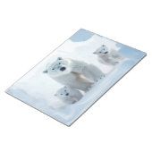 ホッキョクグマの動物家族さまよう ノートパッド (アングル)