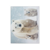 ホッキョクグマの動物家族さまよう ノートパッド (回転)