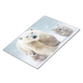 ホッキョクグマの動物家族さまよう ノートパッド (アングル)