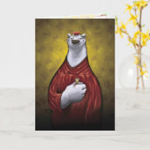 ホッキョクグマの卒業カードレッド カード (黄色い花)