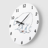 ホッキョクグマの壁時計 ラージ壁時計 (傾斜)